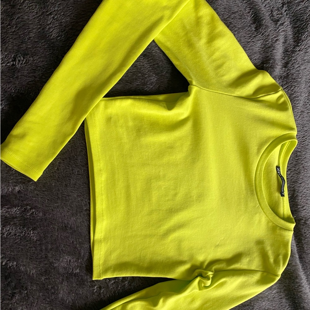 Zara, bright yellow/green, crop top